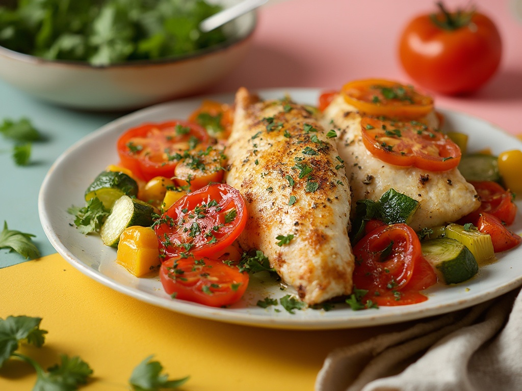 Mediterranean Chicken & Vegetable Sheet Pan