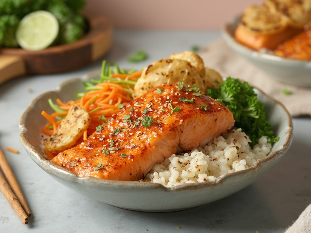Sesame-Ginger Salmon Rice Bowls