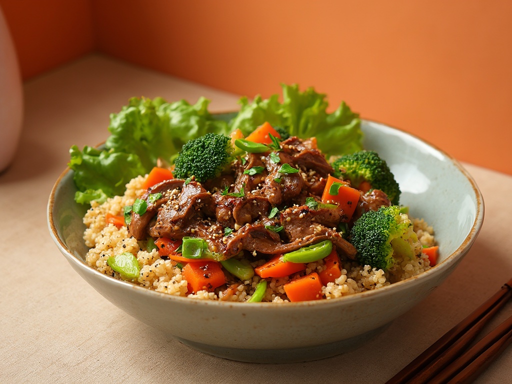 Asian Beef and Vegetable Stir-Fry with Quinoa